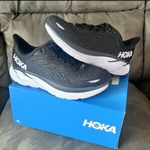 New Hoka Clifton 8 Black/White Women's Size 5B - 1119394